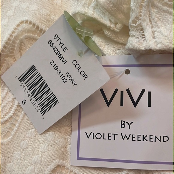 VIVI BY VIOLET WEEKEND Off The Shoulder Lace Dress Size S - Picture 5 of 7